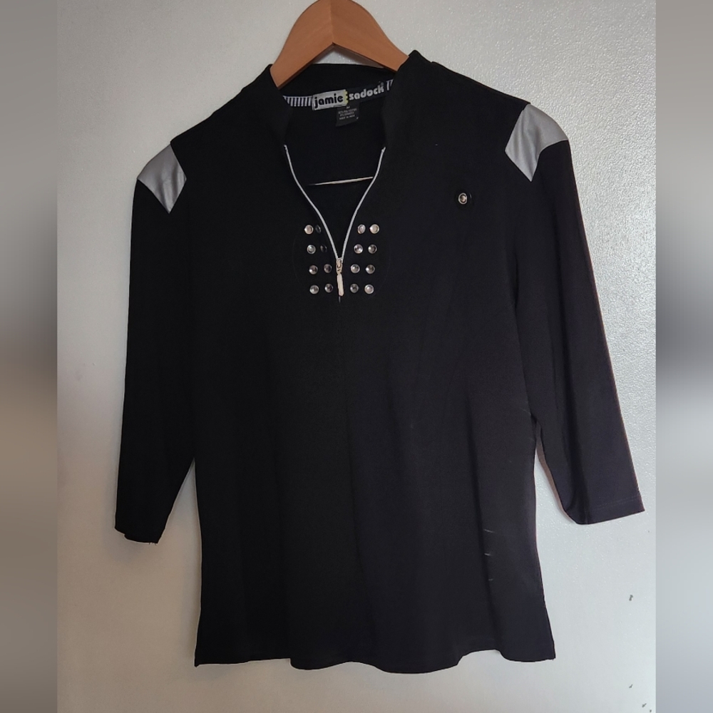 Jamie Sadock Black and Gray Golf Top